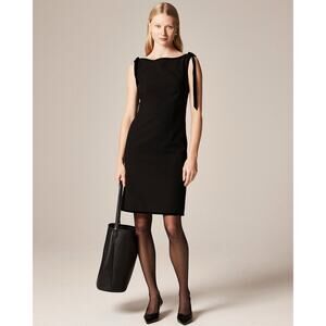 J. Crew Seamed sheath dress with velvet bows in four-season stretch Size 10 NWT